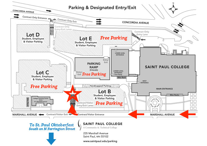 St. Paul Oktoberfest Parking at St. Paul College